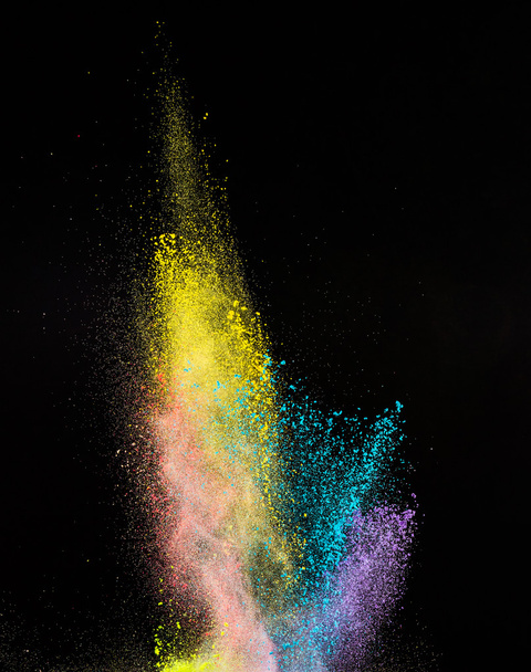 Freeze motion of colored dust explosion. - Foto, afbeelding