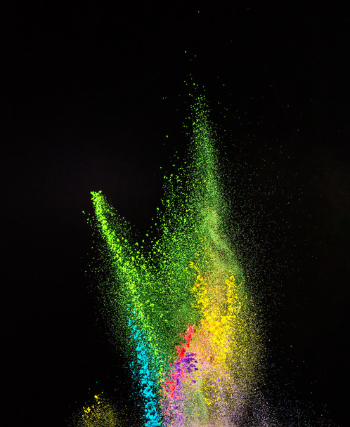 Freeze motion of colored dust explosion. - Foto, afbeelding