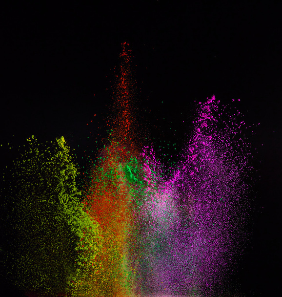 Freeze motion of colored dust explosion. - Photo, image