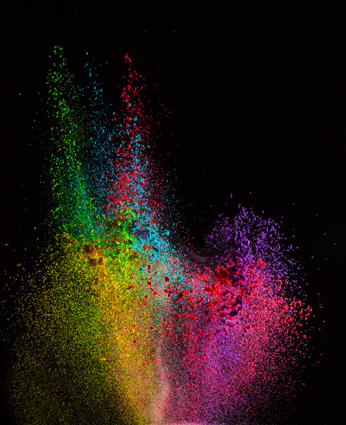 Freeze motion of colored dust explosion. - Φωτογραφία, εικόνα