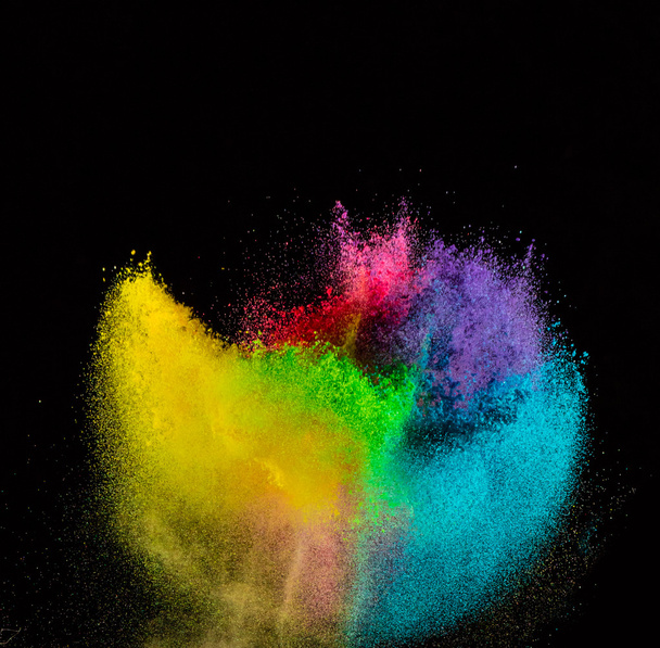 Freeze motion of colored dust explosion. - 写真・画像