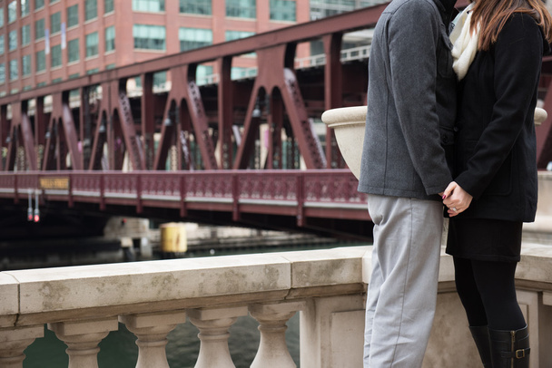 Happy engaged couple outdoors - 写真・画像
