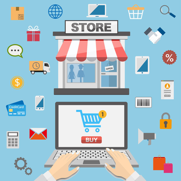 Online store shopping - Vector, Image