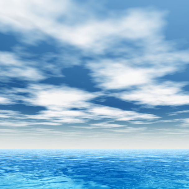 water waves and sky cloudscape  - Photo, Image
