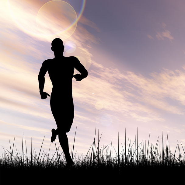 Homem silhueta preta correndo
  - Foto, Imagem