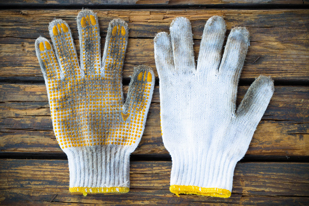 Vieux gant de travail en coton
 - Photo, image