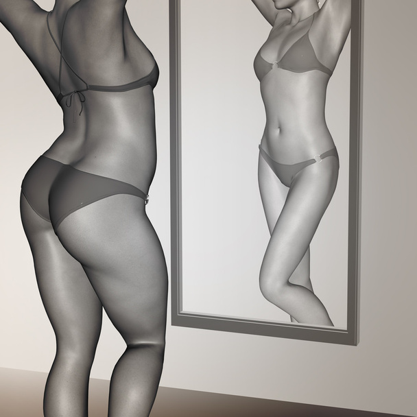 υγιείς γυναίκες υπέρβαρες vs ταιριάζει  - Φωτογραφία, εικόνα