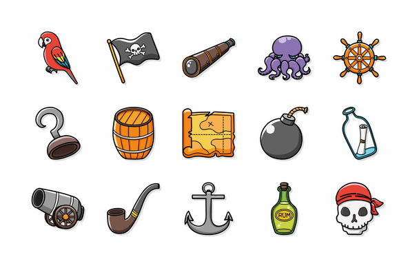 Pirate icons set,eps10 - Фото, изображение