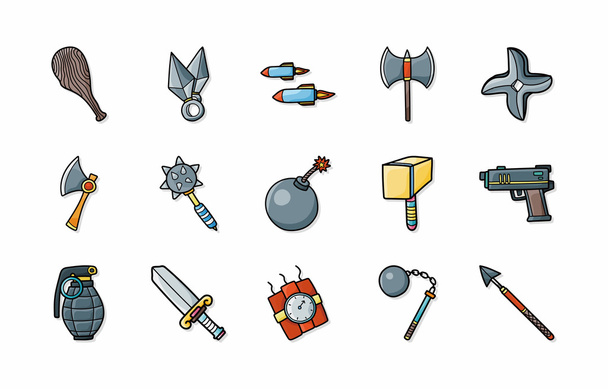 Weapons icons set,eps10 - Vetor, Imagem