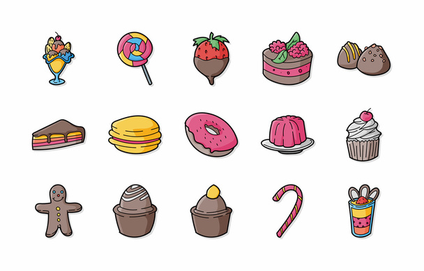 Conjunto de ícones de sobremesa e doces, eps10
 - Vetor, Imagem