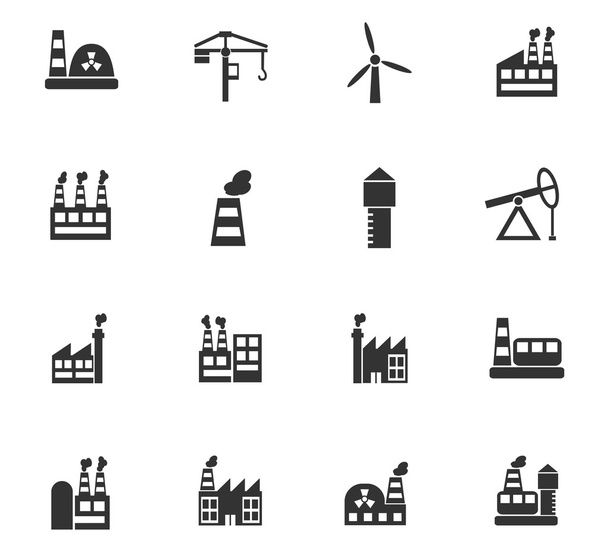 Set di icone per edifici industriali
 - Vettoriali, immagini