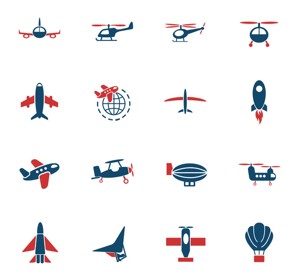 Iconos de transporte aéreo
 - Vector, imagen