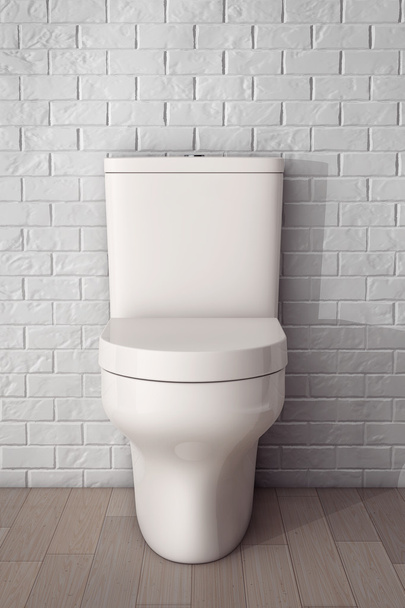 Bílý keramický WC mísy. 3D vykreslování - Fotografie, Obrázek