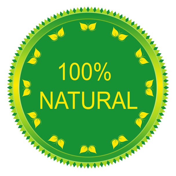 100 percent vector natural label - Vektör, Görsel