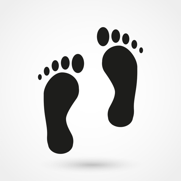 foot icon vector black on white background - Vector, Image