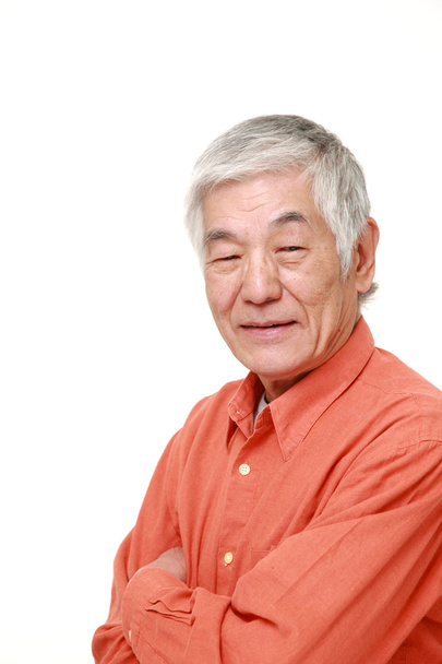senior Japanese man smiles - Фото, изображение