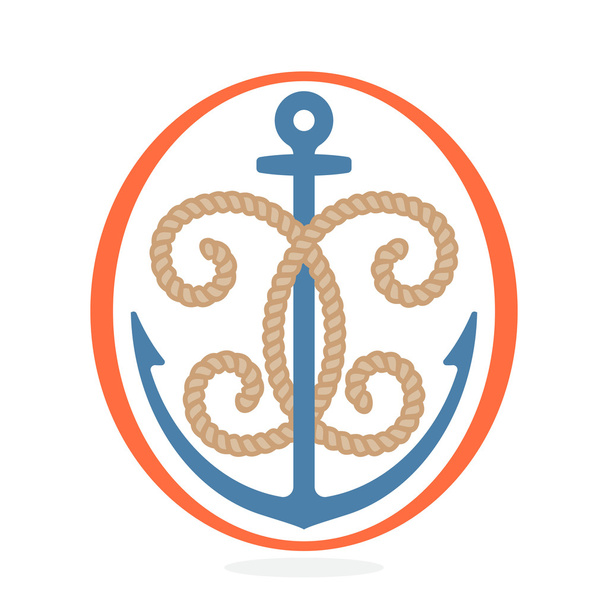 Логотип X-літери, створений мотузкою з якорем
.  - Вектор, зображення
