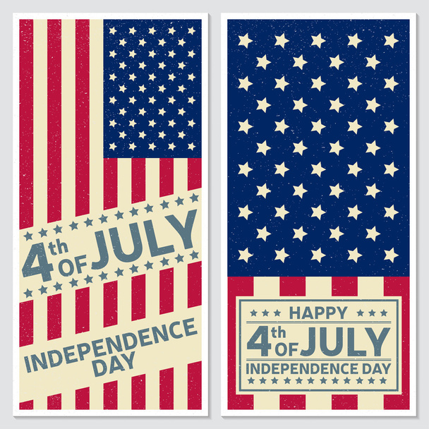 Boldog július 4, függetlenség napja üdvözlőlap, szórólap. Függetlenség napja poszter. Hazafias banner a honlap sablon. Vektoros illusztráció. - Vektor, kép