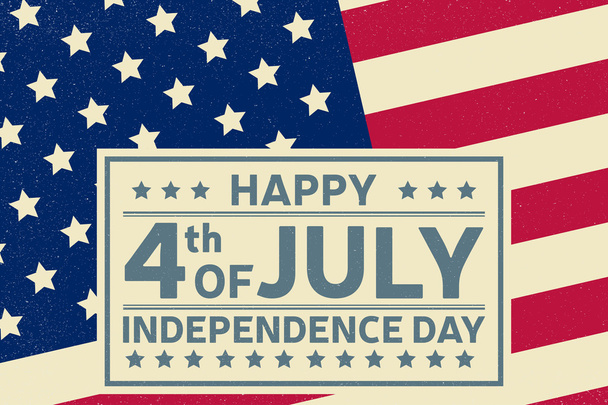 Happy Independence Day background template. Happy 4th of july poster. Happy 4th of july and Independence day on top of American flag. Patriotic banner. Vector illustration. - Vetor, Imagem
