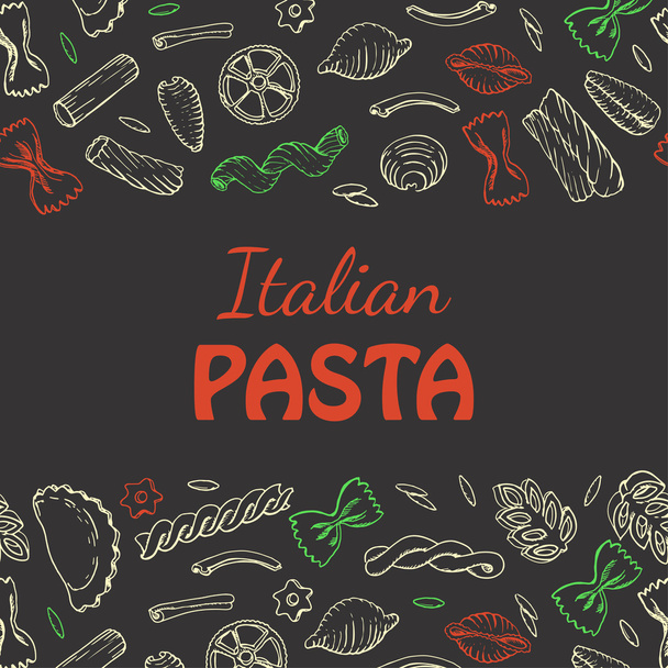 Horizontal seamless background with Italian pasta - Vektör, Görsel