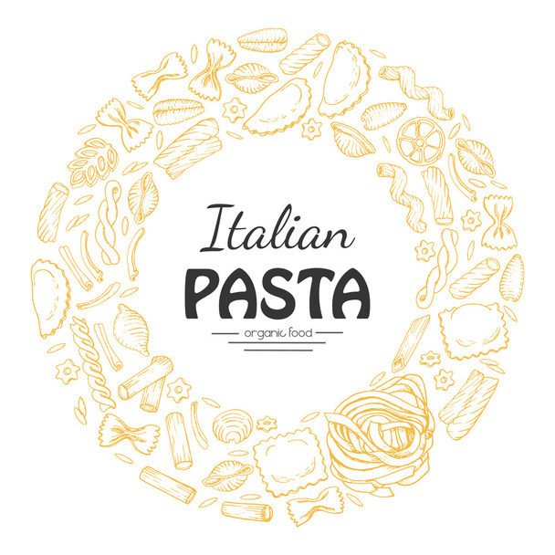 Vector round frame of Italian pasta - Vector, Imagen