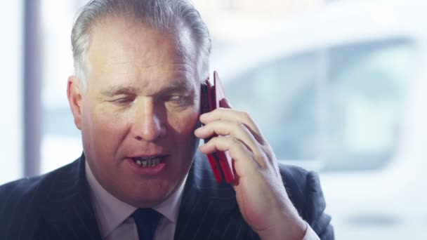 businessman having a phone conversation - Felvétel, videó