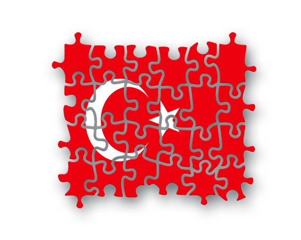 Τουρκία σημαία παζλ - Φωτογραφία, εικόνα