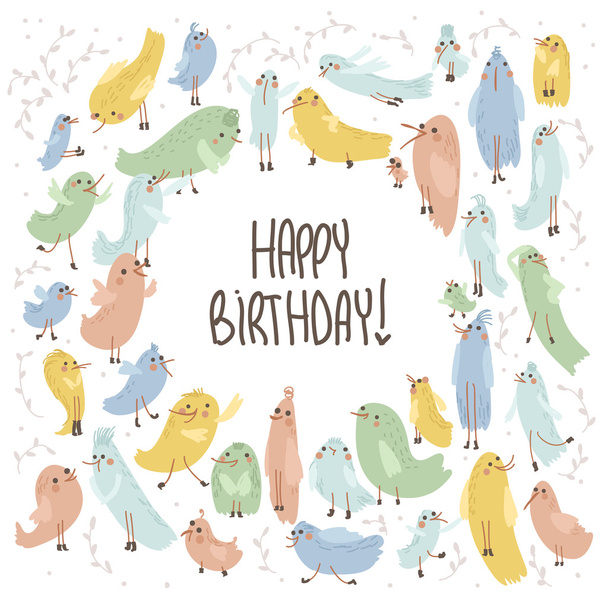 Happy Birthday! Greeting card - Vector, afbeelding