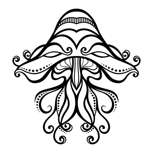 Wektor streszczenie ozdobny Jellyfish - Wektor, obraz