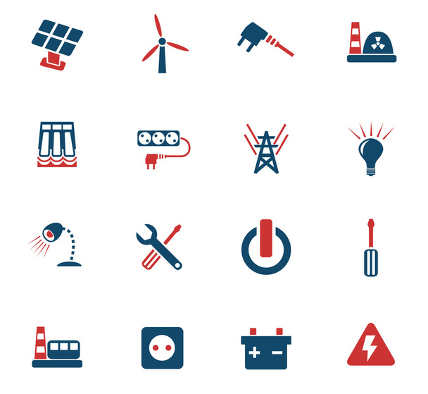 conjunto de ícone de eletricidade
 - Vetor, Imagem