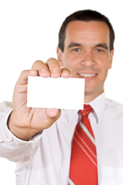 Дружелюбный человек с визиткой
 - Фото, изображение