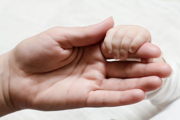 μωρό κρατώντας το χέρι της μητέρας - Φωτογραφία, εικόνα