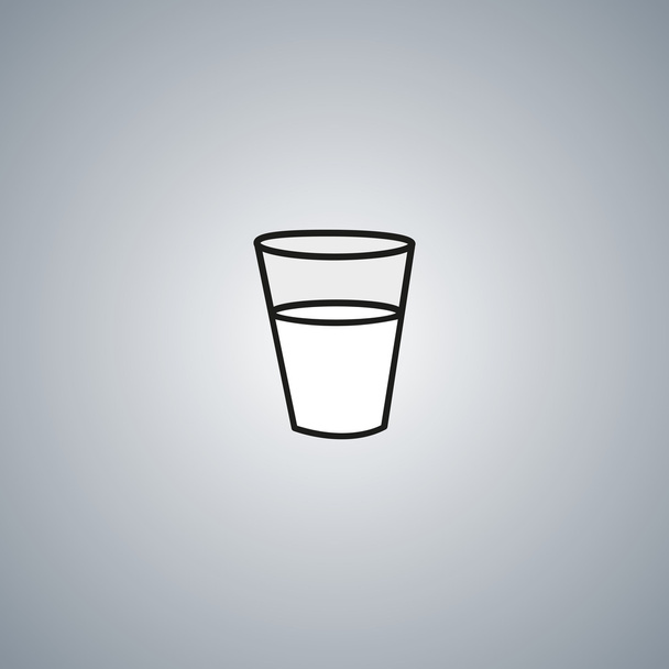 üveg pohár víz tej vektor ikon - Vektor, kép