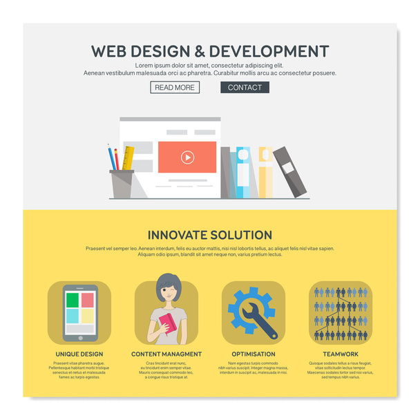 Web-Design-Vorlage für eine Seite. - Vektor, Bild