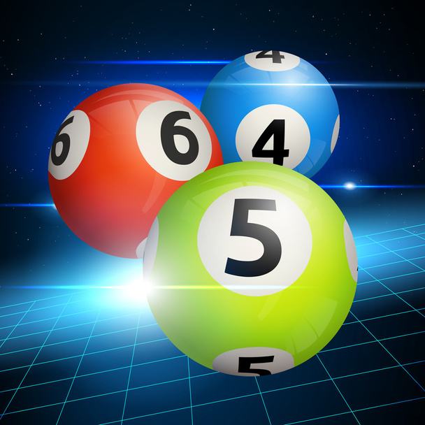 Bingo Balls on a Blue Background. Vector illustration - Vector, afbeelding