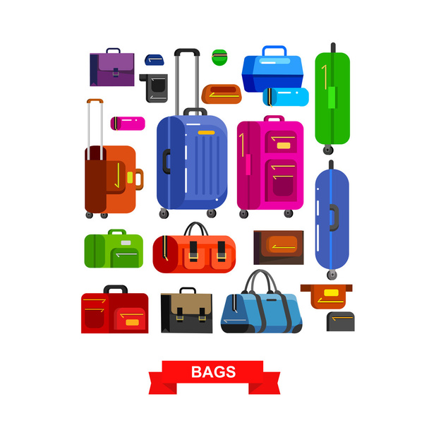 Travel bags . Luggage suitcase - ベクター画像
