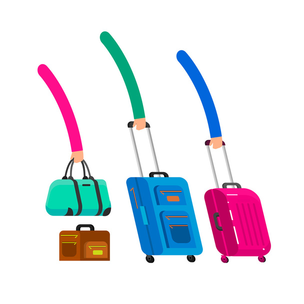 Travel bags . Luggage suitcase - Vector, Imagen