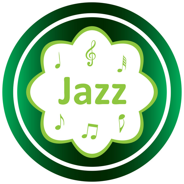 Green icon music jazz - Vector, Image