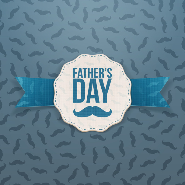 Fathers Day greeting Emblem with Ribbon and Text - Vektor, Bild