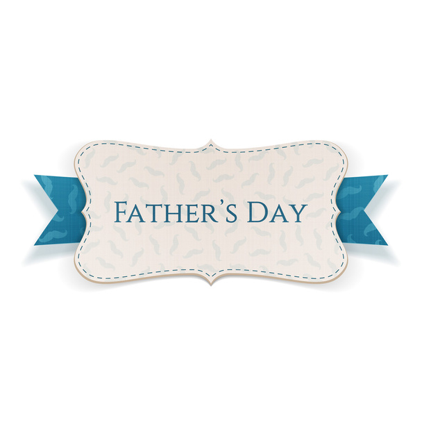 Fathers Day greeting Label with Ribbon and Text - Vektor, Bild