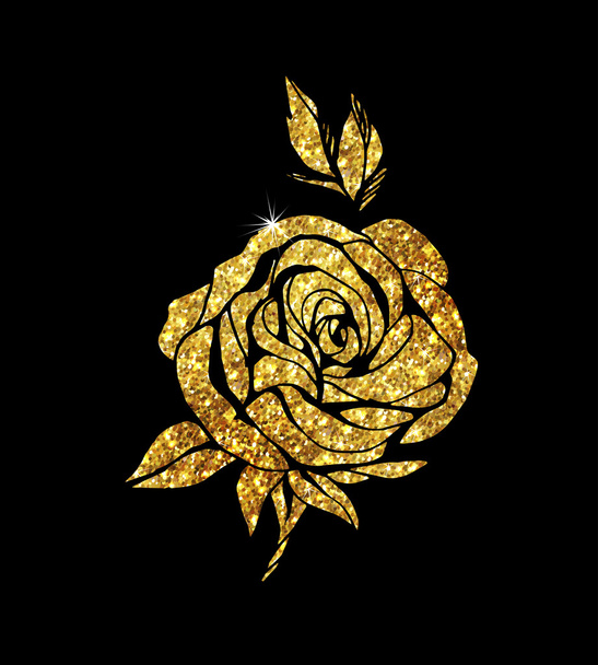 Glowing golden rose - Vettoriali, immagini