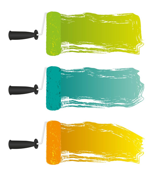 Пятна на ролике с краской
 - Вектор,изображение