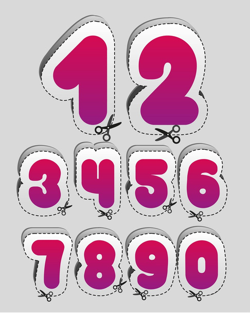 Label of the numbers - Vector, Image