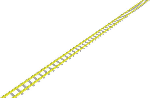 Vektör görüntü sarı beyaz demiryoluna - Vektör, Görsel