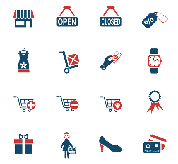 shopping and e-commerce icon set - Vector, Image