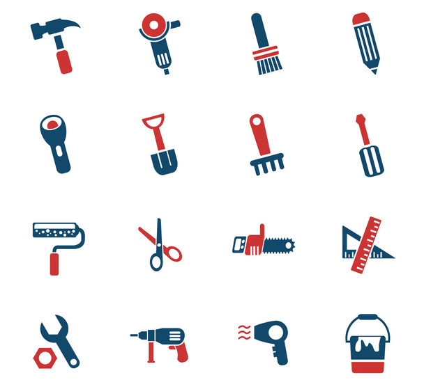 Набор значков рабочих инструментов
 - Вектор,изображение