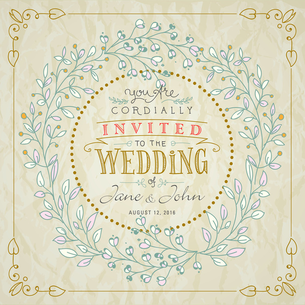 Invitation de mariage floral
 - Vecteur, image
