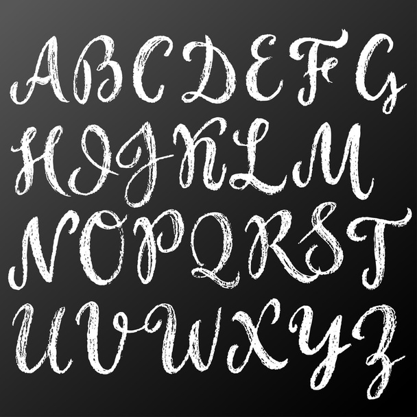 Chalk script english alphabet - Vector, Image