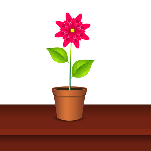 House flower in pot. - Vector, Image