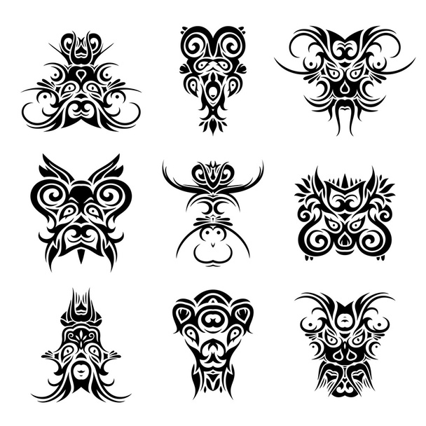 Векторные декоративные шаманские маски
 - Вектор,изображение